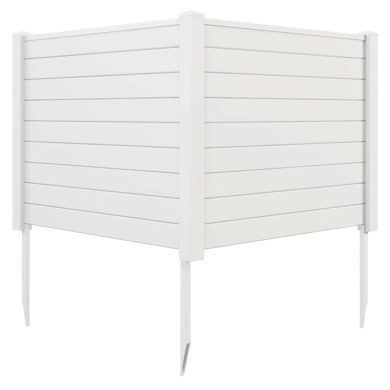 Costway 48"L x 37.5"H Air Conditioner Fence with 3 Ground Stakes Black/White